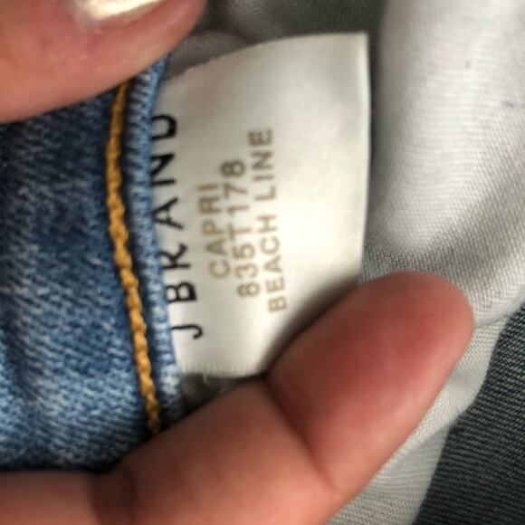 J Brand Capri blue denim jeans beach line size 28 ankle cropped skinny - Picture 5 of 10